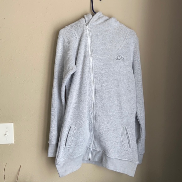 Renegade Club Sweaters - Gray and White Asymmetrical Hooded Sweater